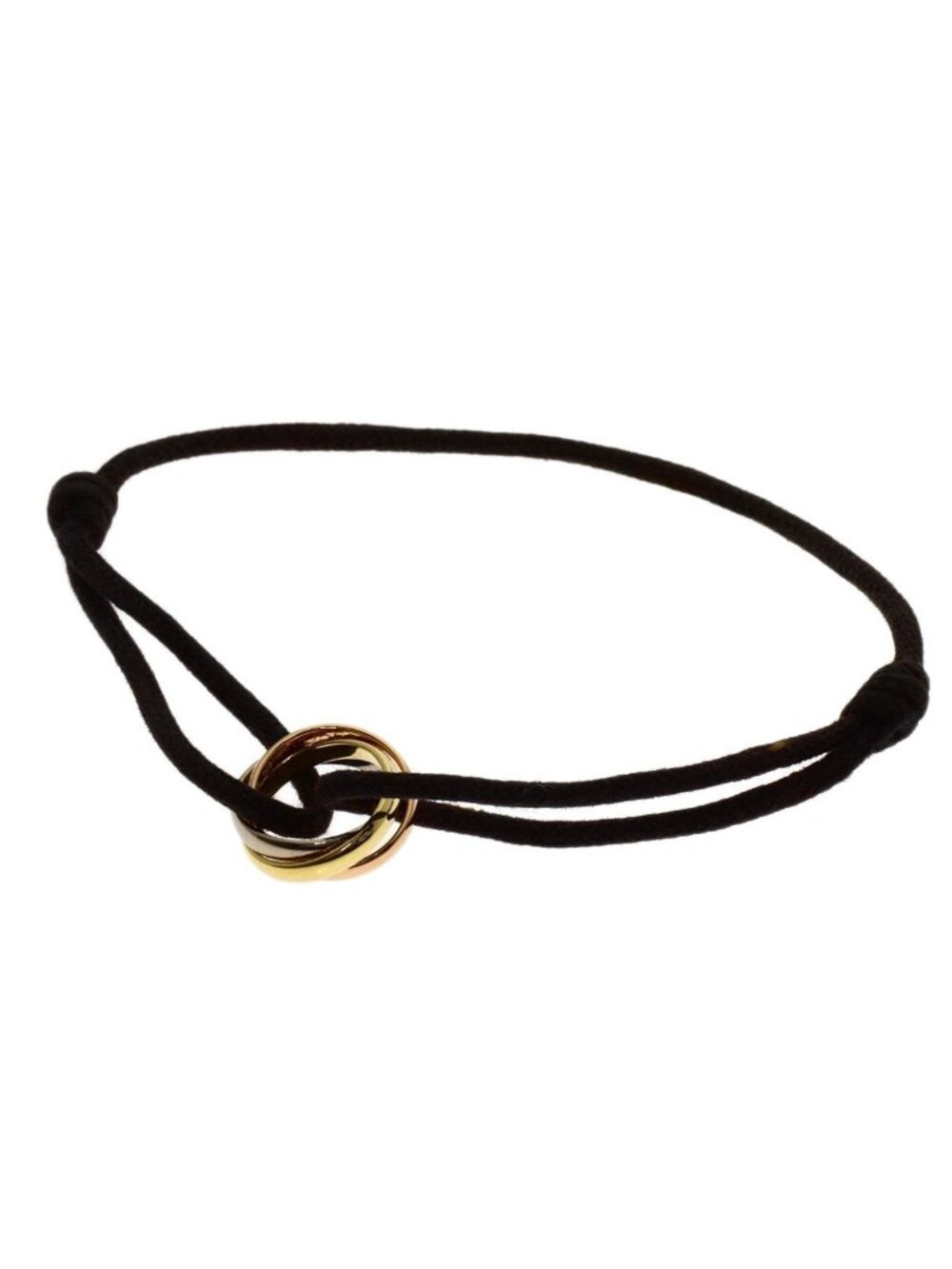 Cartier Trinity Cotton Cord Bracelet 18K Yellow Gold 18K Pink White